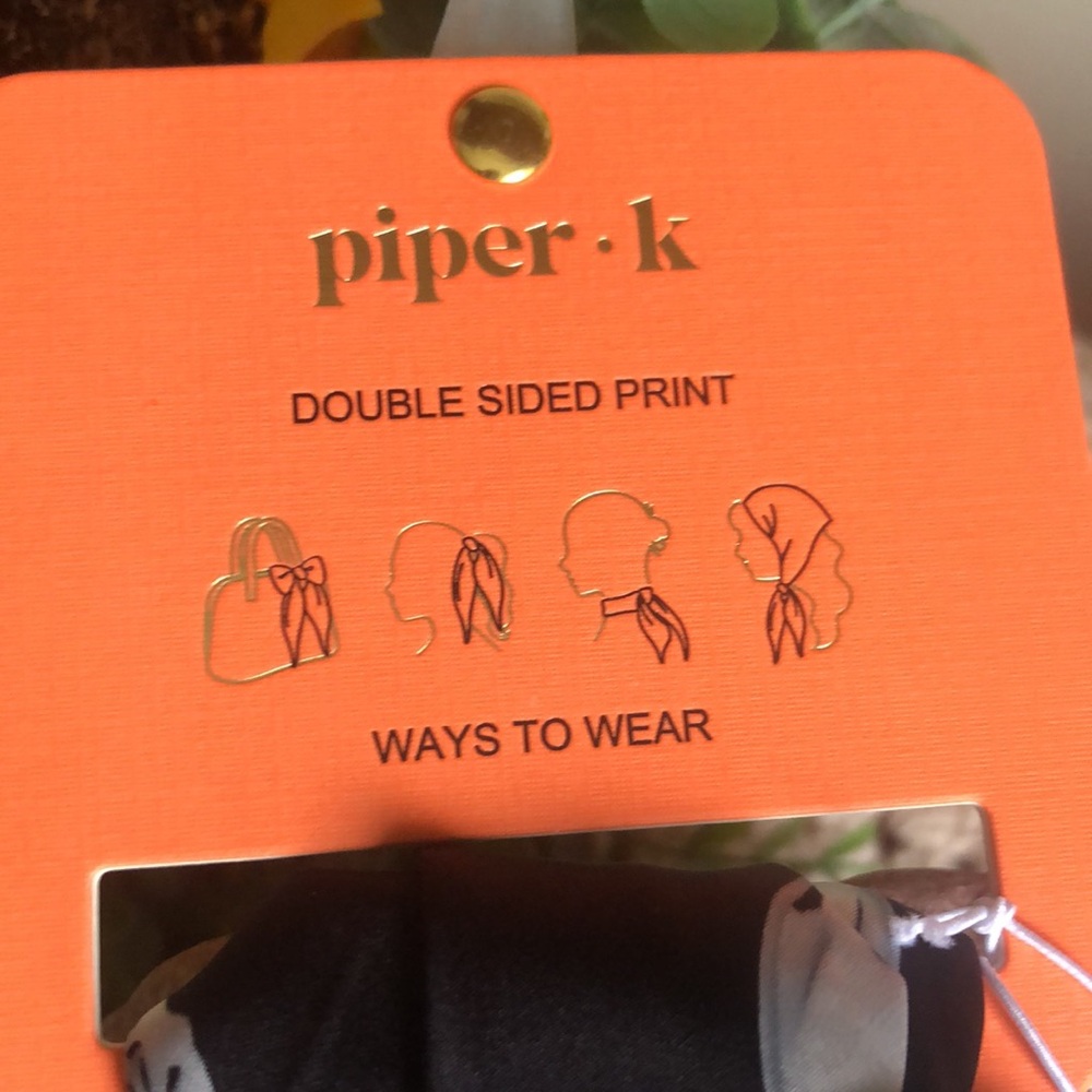 Piper K Black and White Skull Print Scarf - Picture 2 of 7